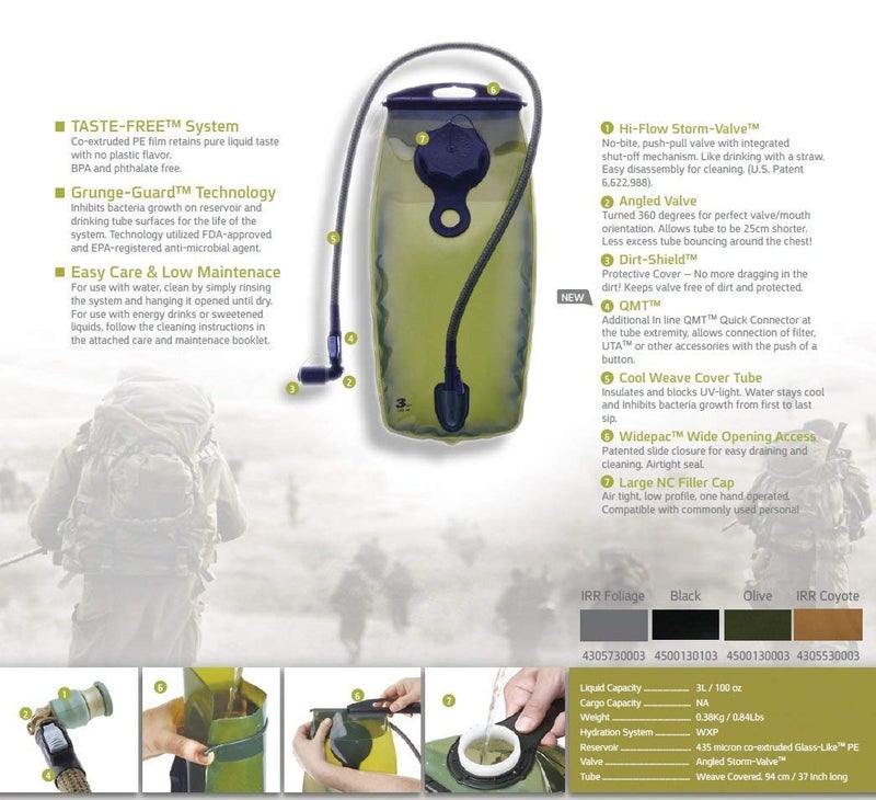 Source Hydration Bladder WXP - 3 Liter (100oz) Water Bladder with High Flow Storm Valve - Featuring All Hydration Technology Advantages (4305530003) - Image 5